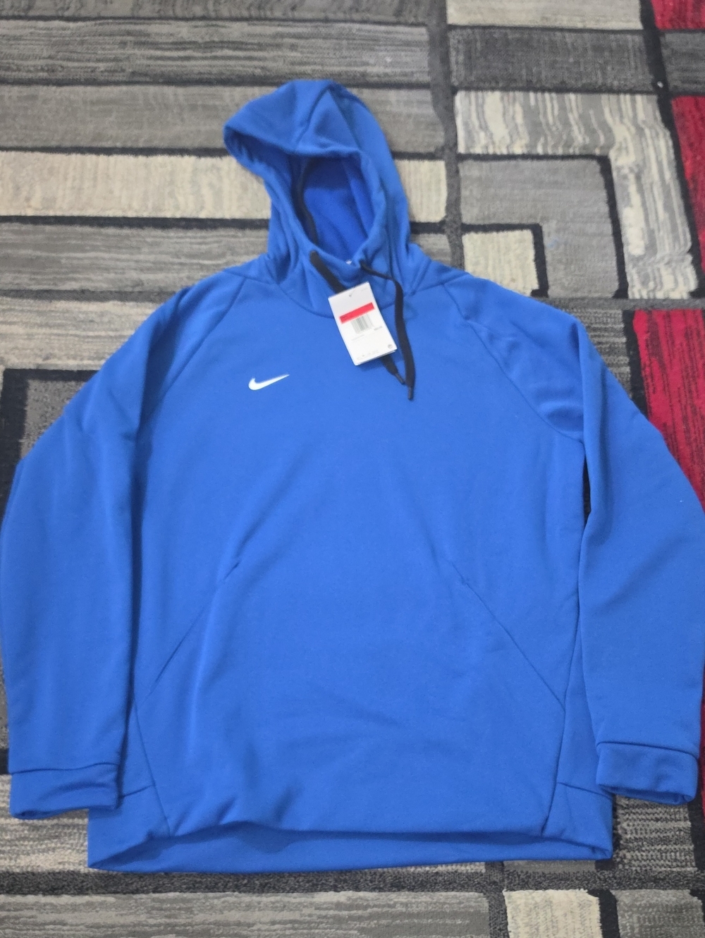 Nike Blue Pullover Hoodie with White Swoosh